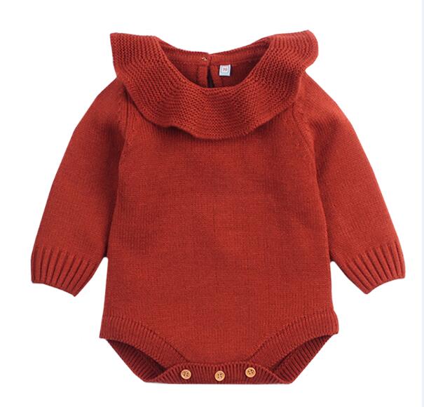 Baby Junge Mädchen Herbst Winter Kleidung Langarm Einfarbig Gestrickte Warme Strampler Overall Neugeborene Kleidung