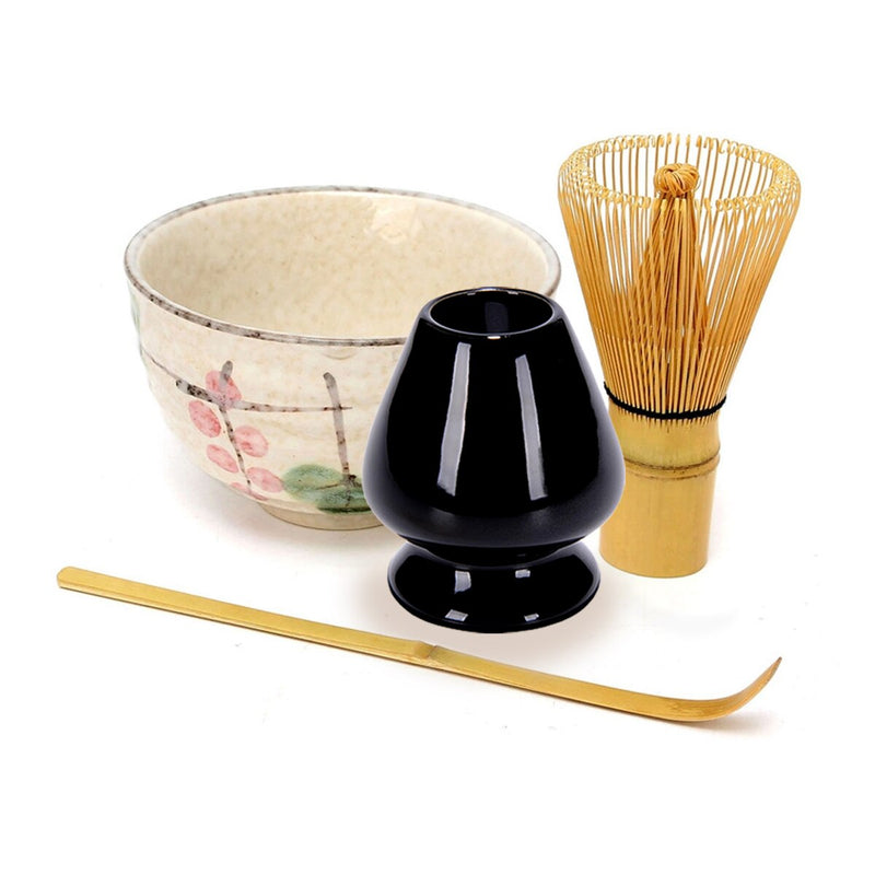 Tea Service Bamboo Natural Matcha Green Tea Powder Whisk Scoop Ceramic Bowl Set Japanese Teaware Ceremony