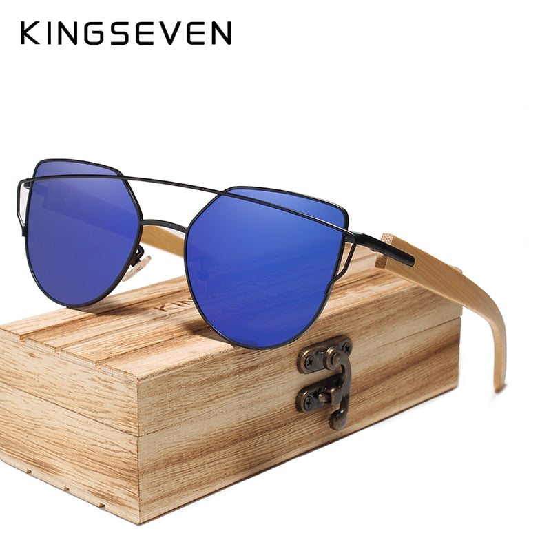 KINGSEVEN, gafas de sol de madera hechas a mano para hombre, gafas de sol de bambú para mujer, diseño de marca, gafas de madera originales, gafas de sol masculino