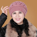 Kagenmo Rabbit Wool Knitted Yarn Hat The Elderly Hat Female Winter Hat Autumn &amp; Winter Female Winter Warm Beret Thermal Fur Cap