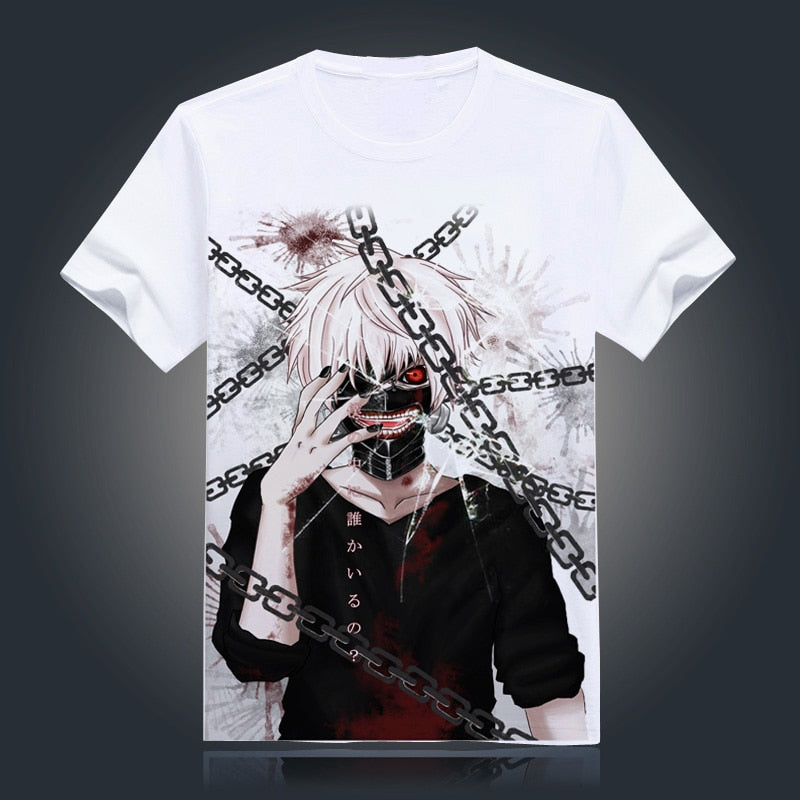 Tokyo Ghoul T-shirt New Japan Anime Ken Kaneki Cosplay Costume Comfortable Breathable Milk Fiber T Shirt For Men Women Tops Tees