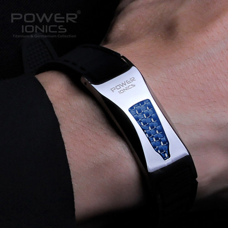 Power Ionics 3000ions/cc Ironman titanio germanio FIR fibra de carbono Bio Golf reloj pulsera pulsera letras gratis regalos
