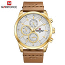 Mens Watches NAVIFORCE Top Brand Luxury Waterproof 24 hour Date Quartz Watch Man Fashion Leather Sport Wrist Watch Men Clock