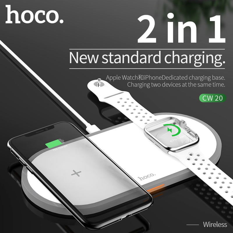 HOCO 3 in 1 Qi Wireless Charger Pad for iPhone 11 pro X XS Max XR for Apple Watch 4 3 2 Airpods 10W Fast Charge For Samsung S10