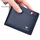 WilliamPOLO Marke Business Herren Geldbörse Echtes Leder Bifold Wallet Bank Kreditkartenetui Ausweishalter Männliche Geldbörse Taschen Neu