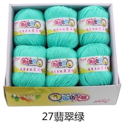 6balls/lot 73 Colors Milk Cotton Yarn Baby Wool Yarn DIY Knitting Children Sweater Hat Hand Knitted Yarn Knit Blanket Crochet