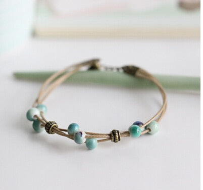 Fashion Delicate Hand-Woven Ceramic Beads Bracelet Originality Chinese Style Bracelet Adorn Article Free Shipping