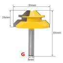 Broca de enrutador de inglete de bloqueo de 45 grados 6,35mm/8mm/12,7mm fresa de espiga de madera de vástago para herramientas de carpintería de carpintero de madera contrachapada MDF