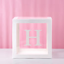 Staraise Transparent Letter A-Z Box Custom Baby Name Balloon Box Girl Boy Baby Shower Decorations Baby 1st Birthday Party Decor
