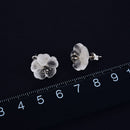Lotus Fun Real 925 Pendientes de plata esterlina Gemas de cristal natural Joyería fina Flor en la lluvia Pendientes de botón para mujeres Brincos