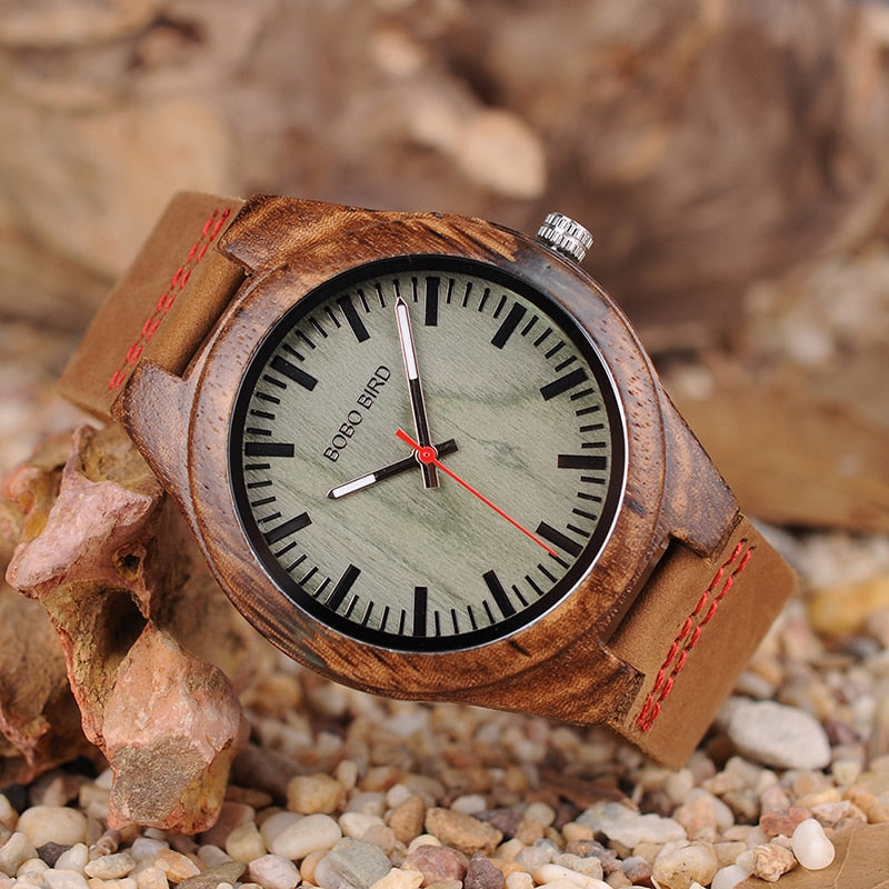 BOBO BIRD Holz Herrenuhr erkek kol saati Mode Luxus Design Uhren Damen Holz und Achat Inlay Case relogio masculino V-Q05