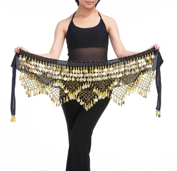 Cheap Dancewear Women Practice Clothing Triangle Hip Scarf Colorful Rhinestone Adjustable Fit 300 Gold Coins Belly Dance