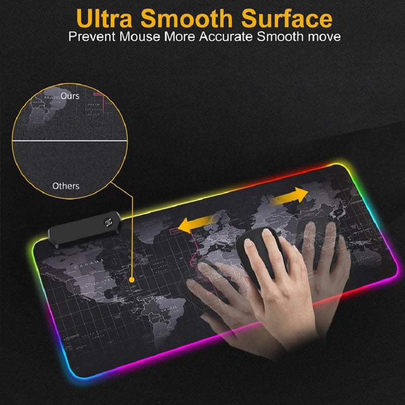 RGB Mouse Pad Gaming Mouse Pad Gamer Large Mouse Mat Big Computer Mousepad Led Backlight XXL Surface Mause Pad Keyboard Desk Mat