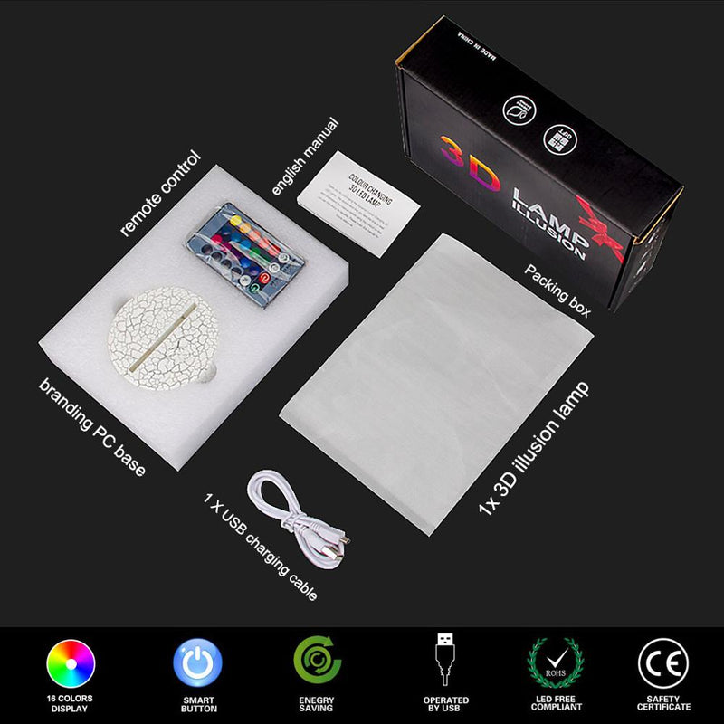 3D Sport Series Night Light LED Table Lamp Remote Sneakers Football Lampe 16 Colors Illusion Luminaria Kids Baby Birthday Gifts