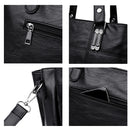 Marca KMFFLY, bolsos de cuero para mujer, bolsos de hombro para mujer, bolso de mensajero para mujer, bolso de mano informal de gran capacidad para mujer, negro/rojo