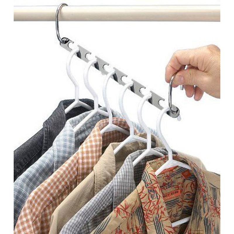 2/4/6-teilige Kleiderbügelhalter sparen Platz Kleiderschrank Kleidung Organizer Racks Kleiderbügel für Kleidung