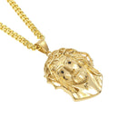 CY &amp; CM hombres mujeres oro Jesucristo cabeza colgante acero inoxidable Color oro Jesús cara Hip hop collar cadena moda Punk joyería