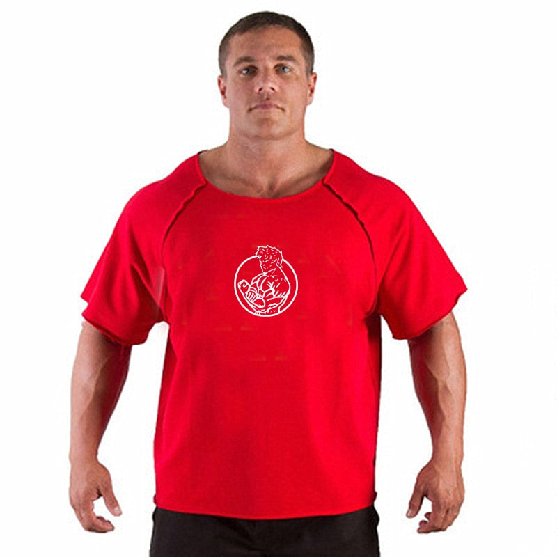 Camiseta de algodón de manga corta para hombre, camiseta informal de verano a la moda para gimnasio, Fitness, culturismo, camisetas holgadas para hombre, ropa