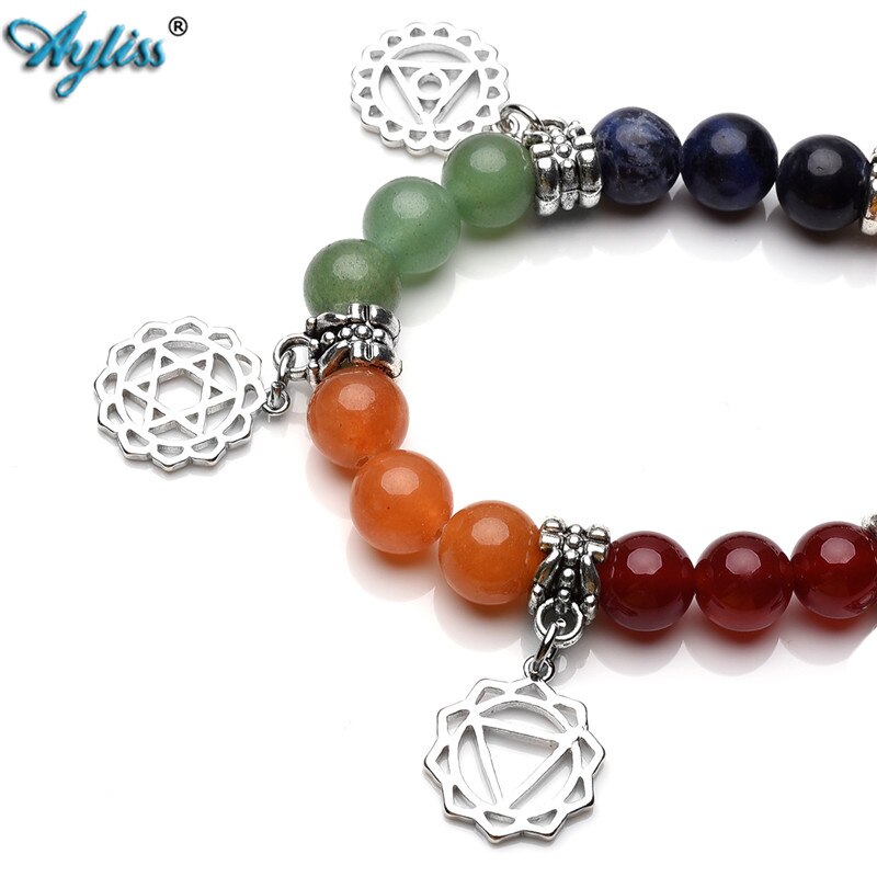Ayliss Dropship Natural Stones Bracelet Reiki Healing Balance Energy Prayer Beads Bracelets Chakra Mala Yoga Meditation Bracelet