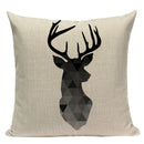 Pop Geometric Animal Cushion Cover Black White Linen Cushion Decorative Pillowcase Square High Quality Print Custom Throw Pillow
