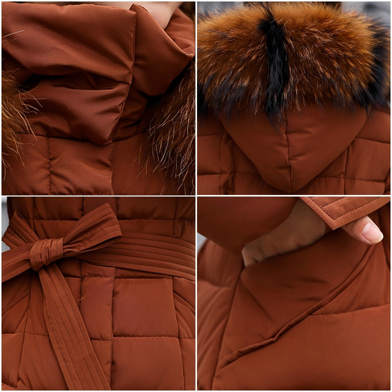X-Long 2021 Neue Ankunft Mode Schlanke Frauen Winterjacke Baumwolle Gepolsterte Warme Verdicken Damen Mantel Lange Mäntel Parka Damen Jacken