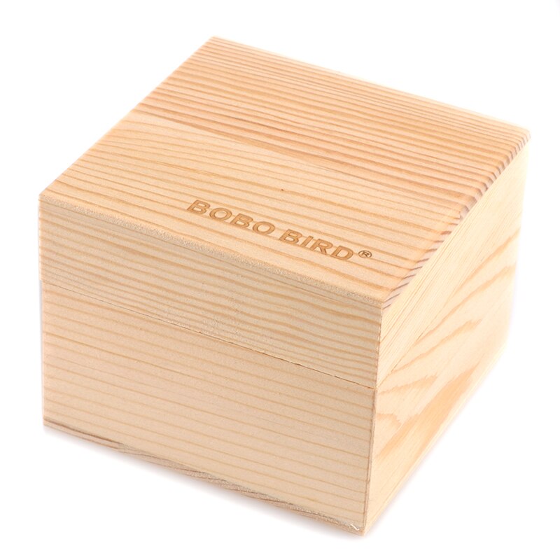 BOBO BIRD D30-1 Relojes de madera de ébano y madera de cebra de dos tonos Reloj de pulsera de cuarzo con manecillas luminosas para hombres en caja de regalo de madera