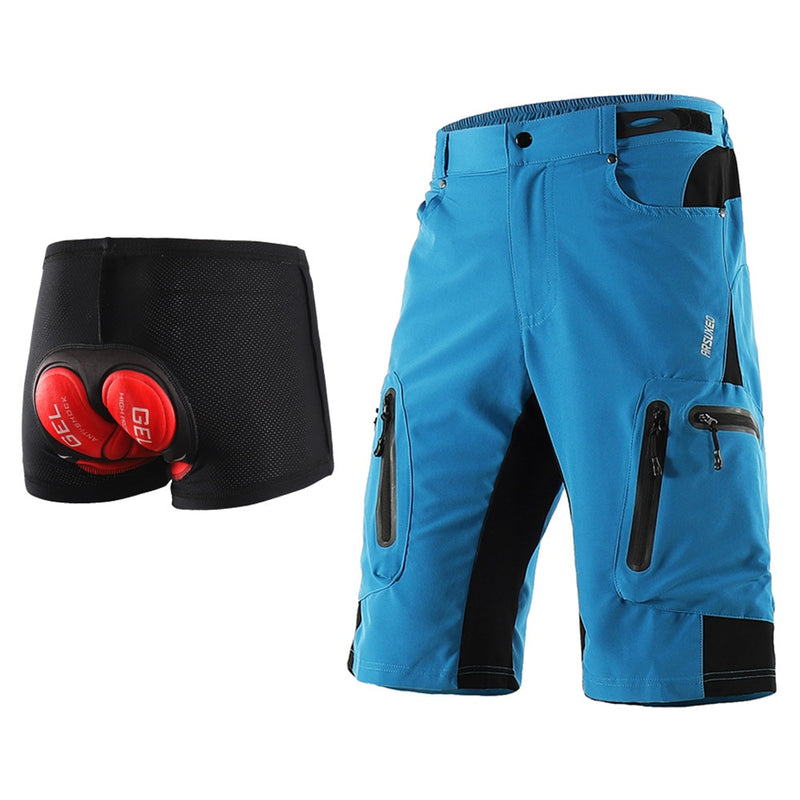 ARSUXEO, pantalones cortos de ciclismo para deportes al aire libre para hombre, pantalones de descenso MTB, pantalones cortos para bicicleta de montaña, pantalones cortos resistentes al agua, ajuste holgado 1202