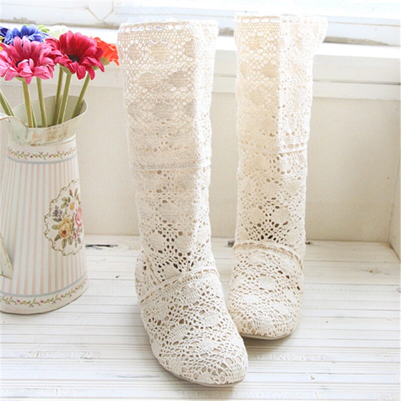 Crochet summer boots boots 2019 new shoes lace hollow crochet boots XL hollow fashion women&