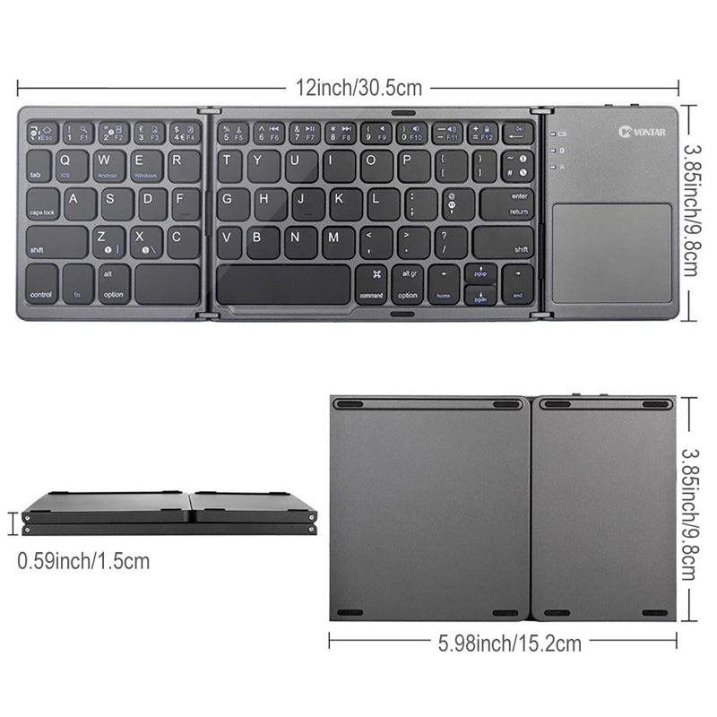 Folding Bluetooth Keyboard Wireless Klavye English/Russian/Spanish/Arabic/Hebrew/Portugues for IOS/Android/Windows ipad Tablet