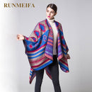 [RUNMEIFA] Women winter Batwing Tassels Cloak Poncho Cape Scarf Shawl PonchoBlanket Pashmina 6 colors 130*150cm