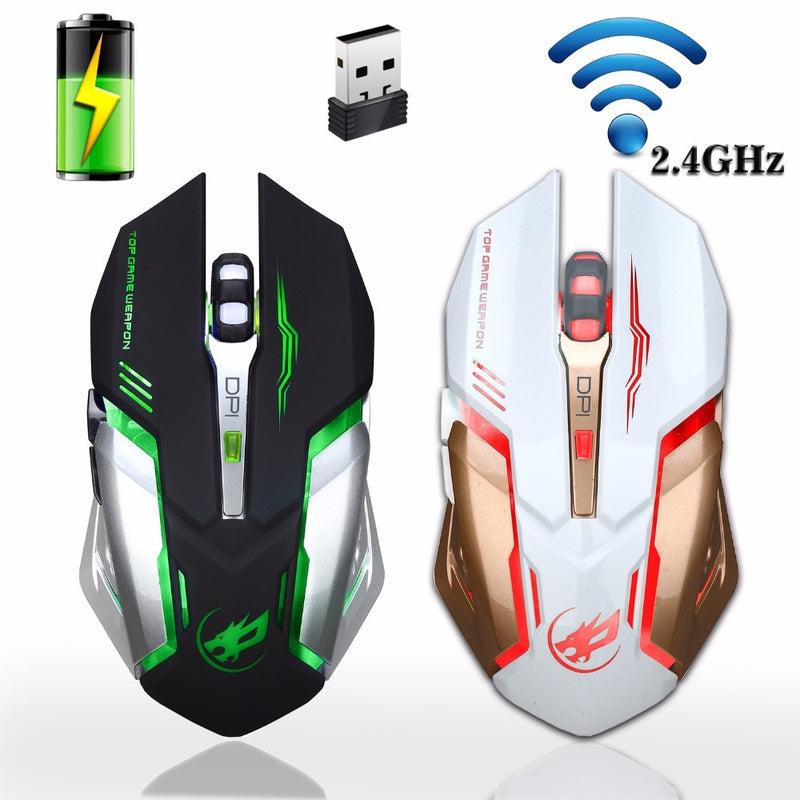 Rechargeable 2.4GHz Wireless Gaming Mouse Backlight USB Optical Gamer Mice for Computer Desktop Laptop NoteBook PC