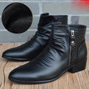 Nuevas botas de moda para hombre de cuero genuino para hombre, botines cálidos de felpa para otoño e invierno británico, Zapatos informales para hombre, Zapatos para hombre