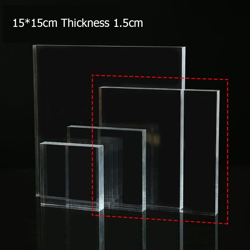 Square Solid Acrylic Display Stand Cabinet Shop Retail Jewellery Watch Art Counter Display Riser Block Clear Black Frosted White