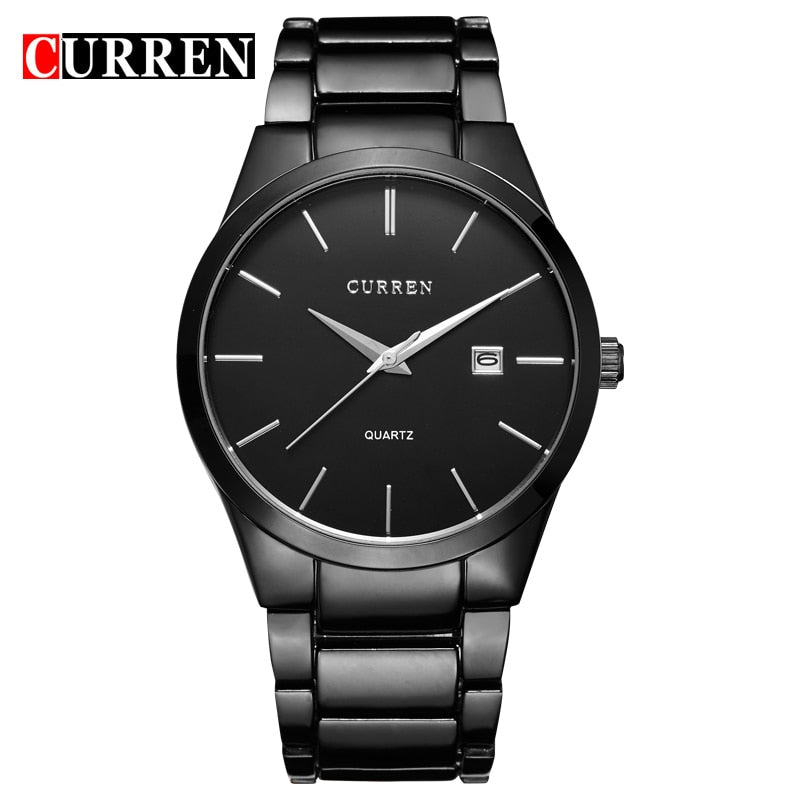 CURREN Luxury Classic Fashion Business Men Watches Display Date Quartz-watch Male Wristwatch Full Steel Clock relogio masculino