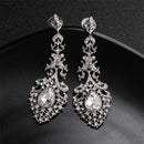 Miallo Fashion Austrian Crystal Alloy Bridal Long Earrings for Women Wedding Big Earrings for Bride Bridesmaids