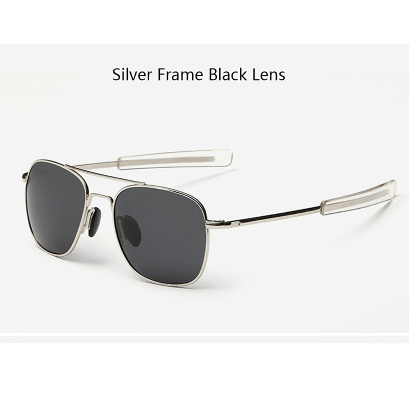 Moda negro ejército americano militar polarizado piloto gafas de sol para hombre marca americana gafas de sol polarizadas ópticas Oculos De Sol