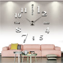 New arrival quartz diy modern clocks needle acrylic watches big  wall clock mirror sticker living room decor free shipping