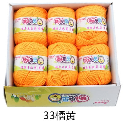 6balls/lot 73 Colors Milk Cotton Yarn Baby Wool Yarn DIY Knitting Children Sweater Hat Hand Knitted Yarn Knit Blanket Crochet