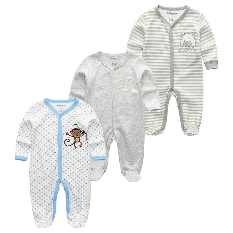 2020 Newborn Cotton 3PCS Baby Boy Clothes Romper Autumn 0-12M Baby Girl Clothes Full Sleeve Girls Baby Clothing Roupas de bebe