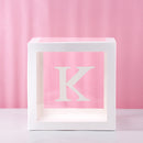 Staraise Transparent Letter A-Z Box Custom Baby Name Balloon Box Girl Boy Baby Shower Decorations Baby 1st Birthday Party Decor