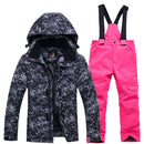 Traje de esquí térmico para niños, chaqueta de esquí para niños y niñas, conjunto de pantalones, chaqueta de snowboard impermeable a prueba de viento, trajes de esquí de invierno para niños, nieve