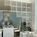 Pantallas colgantes de 12 piezas de 29x29 Cm para sala de estar, partes de paneles, arte de pared divisoria, decoración Diy, hilo de plástico de madera blanca