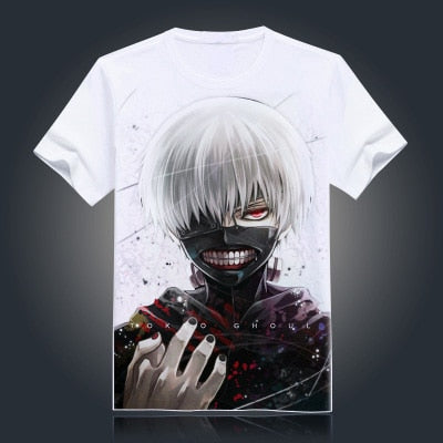 Tokyo Ghoul T-shirt New Japan Anime Ken Kaneki Cosplay Costume Comfortable Breathable Milk Fiber T Shirt For Men Women Tops Tees
