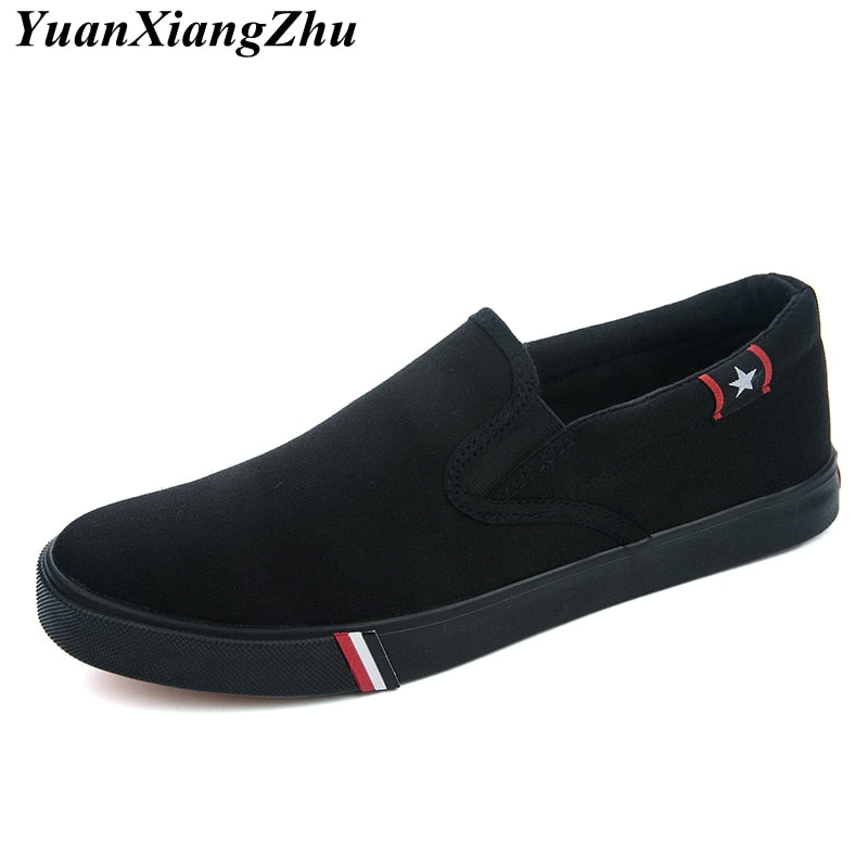 Men Canvas Shoes Simple Casual Mens Loafers 2019 Autumn High Quality Anti-Slip Comfortable Vulcanized Shoes Man Flats Size 35-47