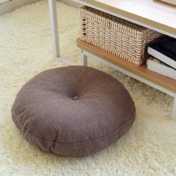 Round Shape 2 Size Cotton Linen Seat Cushion Silk Cotton Core Tatami Cushion Pillow Home Decoration Soft Car Sofa Cushion