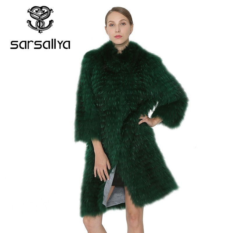 Fox Fur Coats Women Silver Fox Natural Fur Coats Female Autumn Knitted Long Genuine Fur Jackets Ladies Fashion Luxury 2020 New