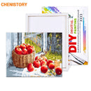 CHENISTORY sin marco Apple frutas DIY pintura por números hogar pared arte cuadro pintado a mano pintura al óleo para decoración del hogar 40x50cm