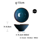 Single Dim Deep Blue Color Ceramic Tableware European Retro Glazed Dinnerware Pottery Porcelain Dish Plate Household Rice Dish