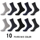 High Quality 10Pair /Lot Men&#39;s  Bamboo Fiber Socks Compression Long Socks Men&#39;s Black Business Casual Male Sock Large Size 38-45