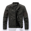 Faux Leather Jacket Men Winter Fleece Warm Motorcycle Windbreaker PU Leather Jackets Male Multi-pocket Embroidery Jackets
